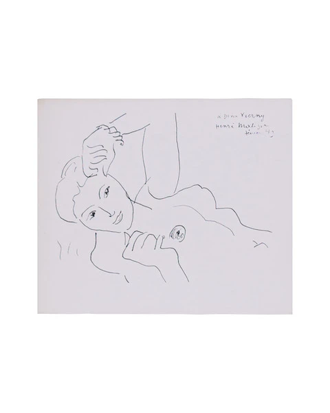 Reproduction d'après un dessin de Matisse pour Dina Vierny