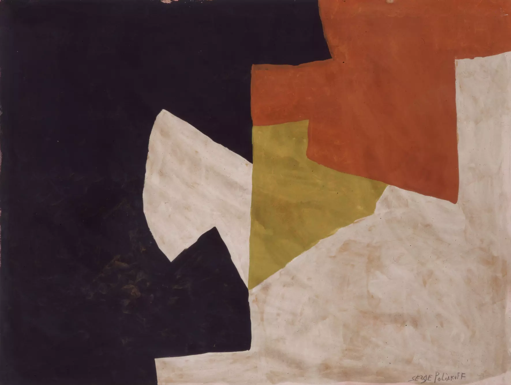 Chez Dina Vierny par Marie Anne Derville - Composition (noir, orange, jaune, blanc)