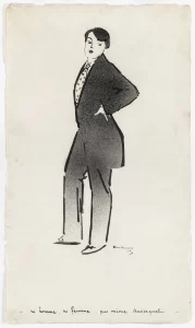 Marcel Duchamp- Ni homme, ni femme, pas même Auvergnat, 1909, Indian ink on paper 50 x 29 cm (19 3/4 x 11 3/8 in.)